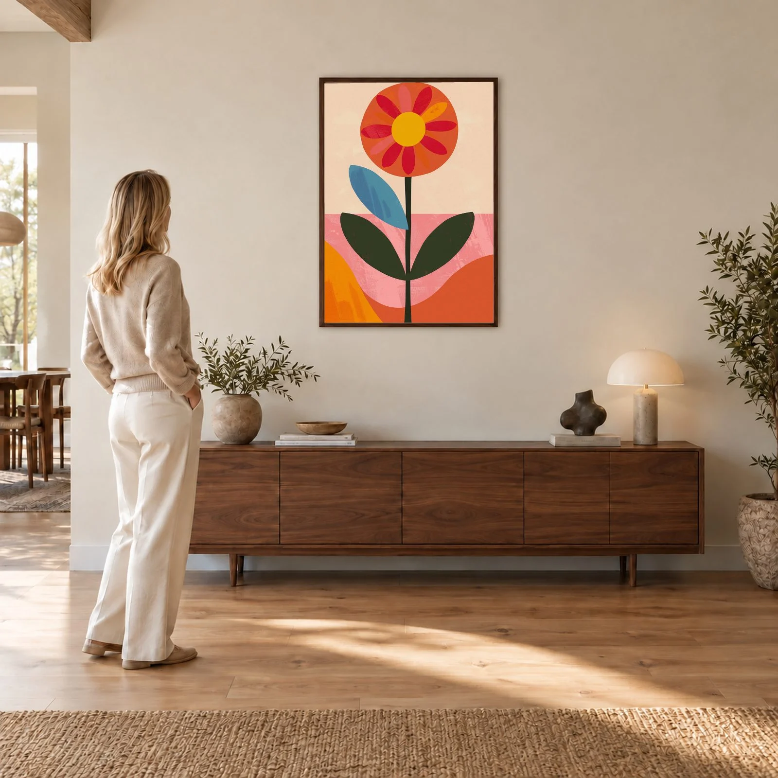 Blume Nr. 0116 – Akustikbild mit Druck, 104 × 73 cm