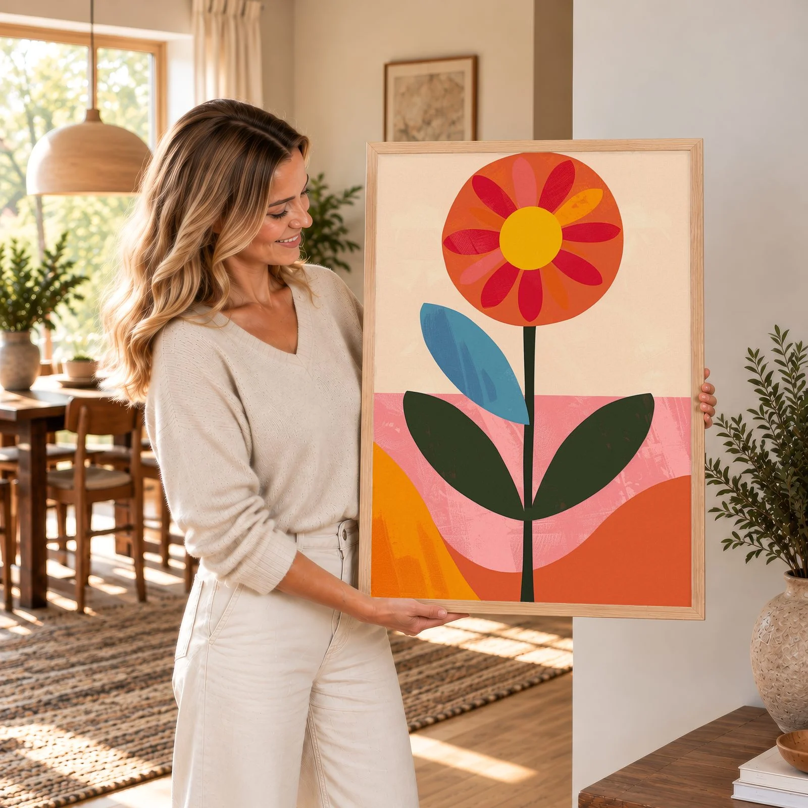 Blume Nr. 0116 – Akustikbild mit Druck, 104 × 73 cm