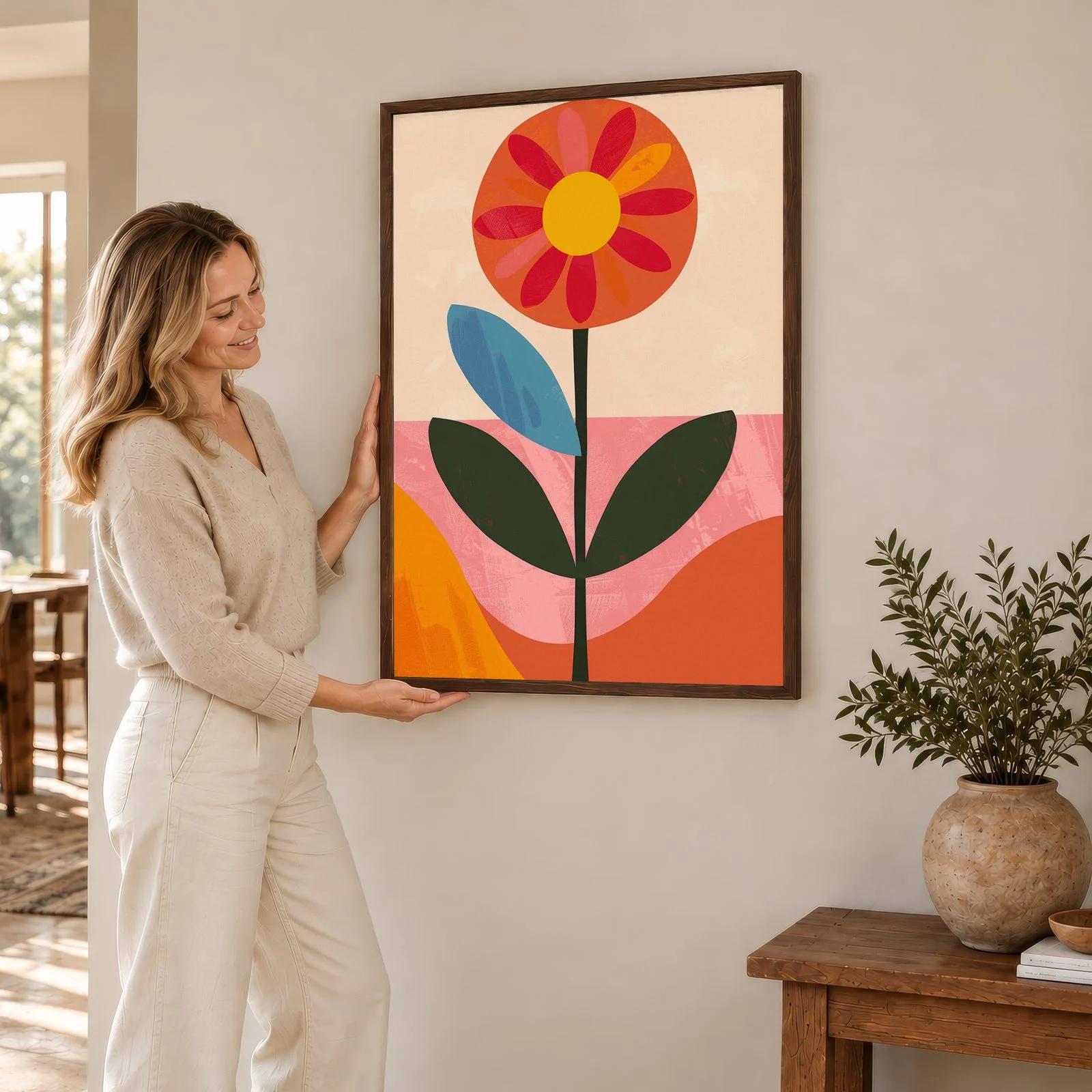 Blume Nr. 0116 – Akustikbild mit Druck, 104 × 73 cm