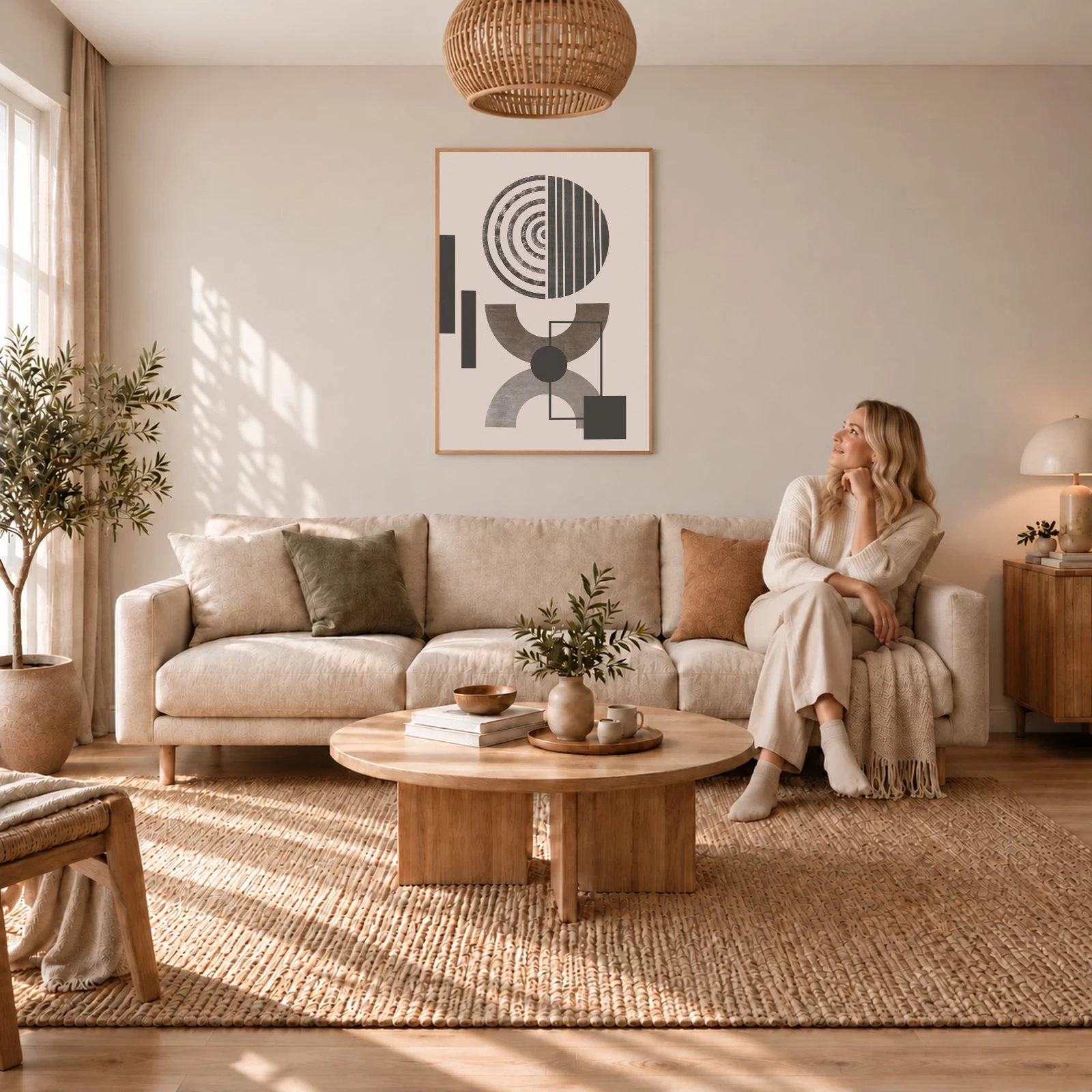 Boho Nr. 667 – Akustikbild mit Druck, 104 × 73 cm