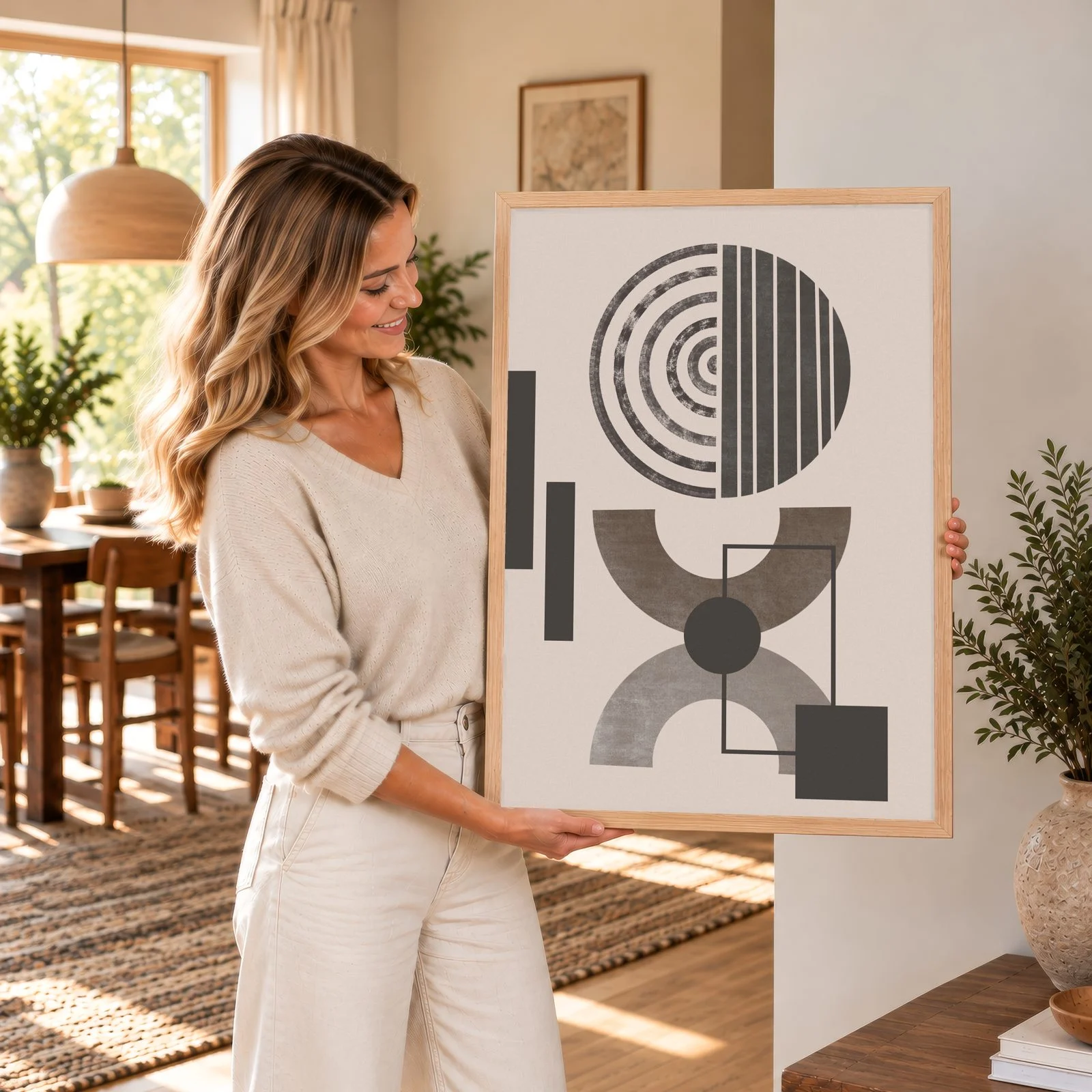 Boho Nr. 667 – Akustikbild mit Druck, 104 × 73 cm