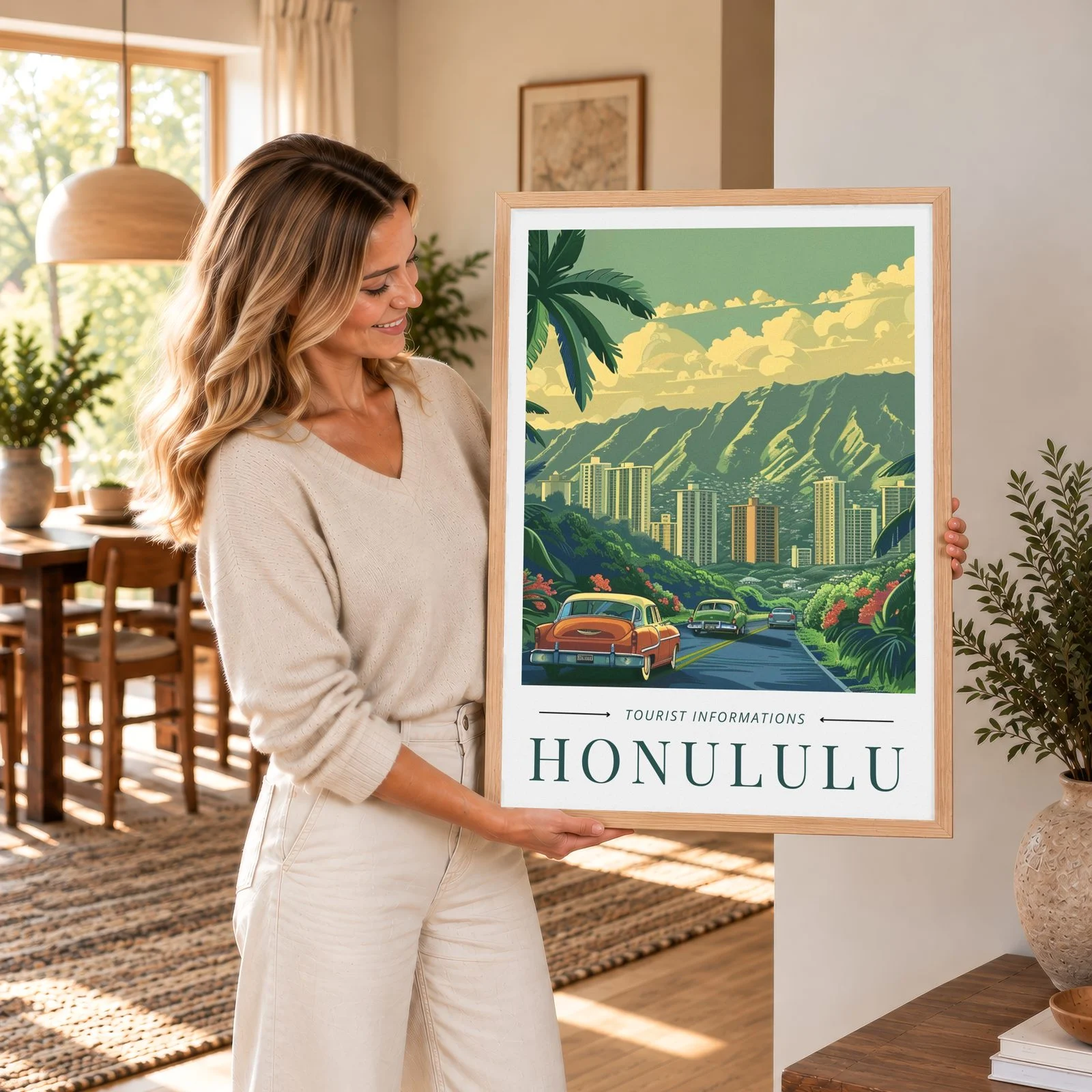 Reisen Nr. 55 – Akustikbild mit Druck, 104 × 73 cm