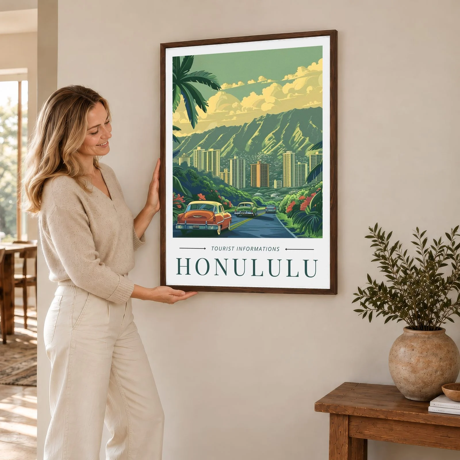 Reisen Nr. 55 – Akustikbild mit Druck, 104 × 73 cm