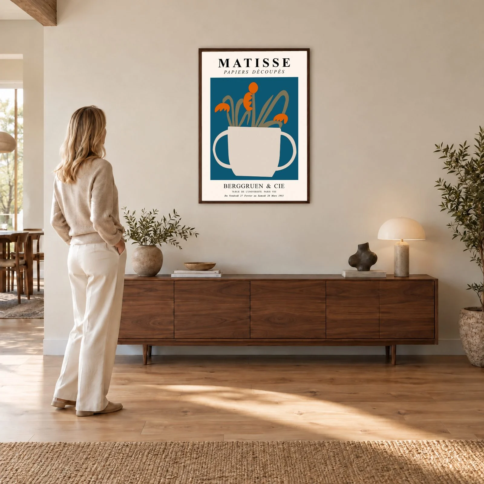 Matisse Nr. 223 – Akustikbild mit Druck, 104 × 73 cm