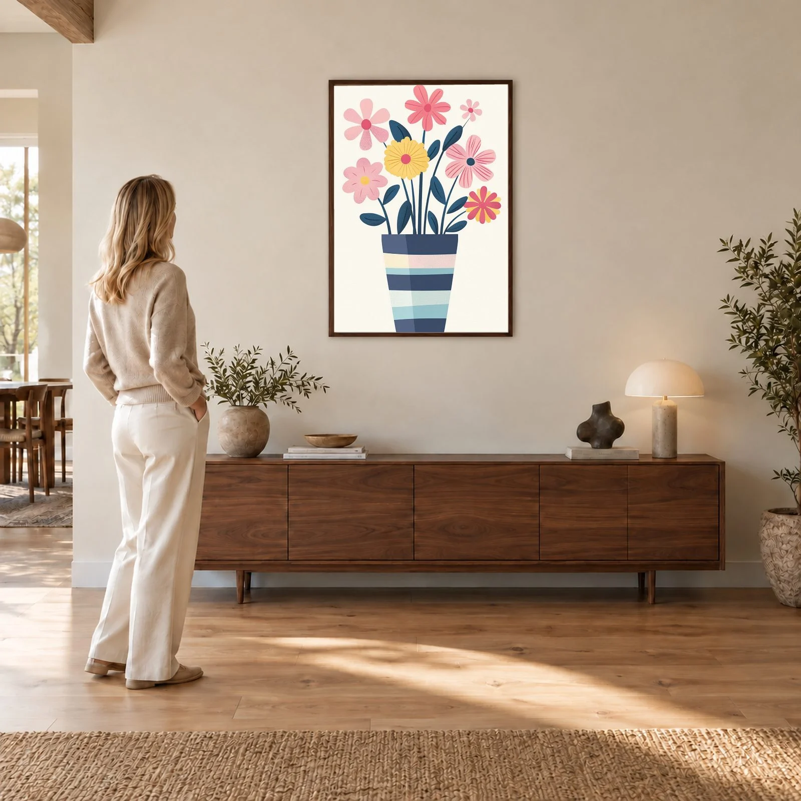 Blume Nr. 0134 – Akustikbild mit Druck, 104 × 73 cm