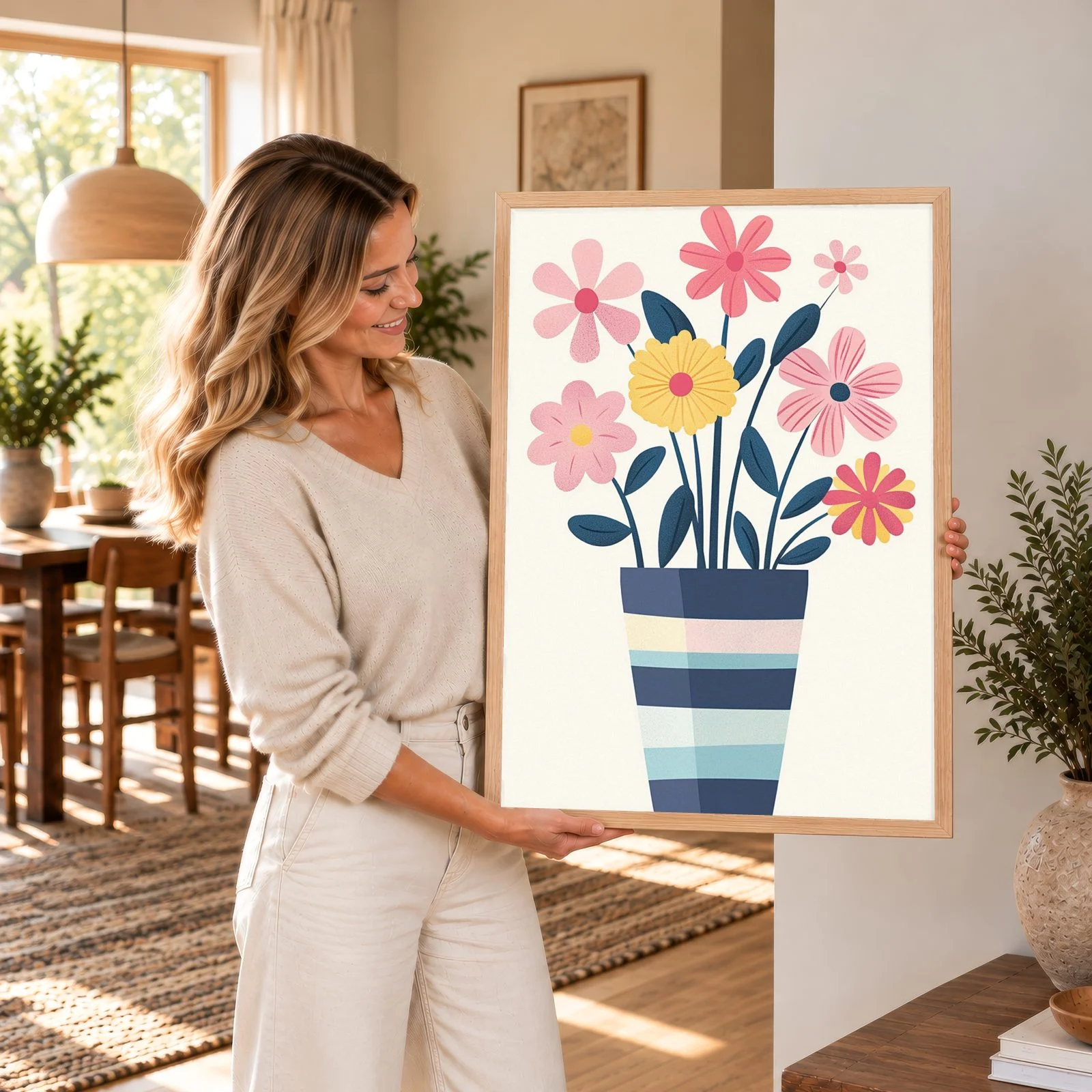 Blume Nr. 0134 – Akustikbild mit Druck, 104 × 73 cm