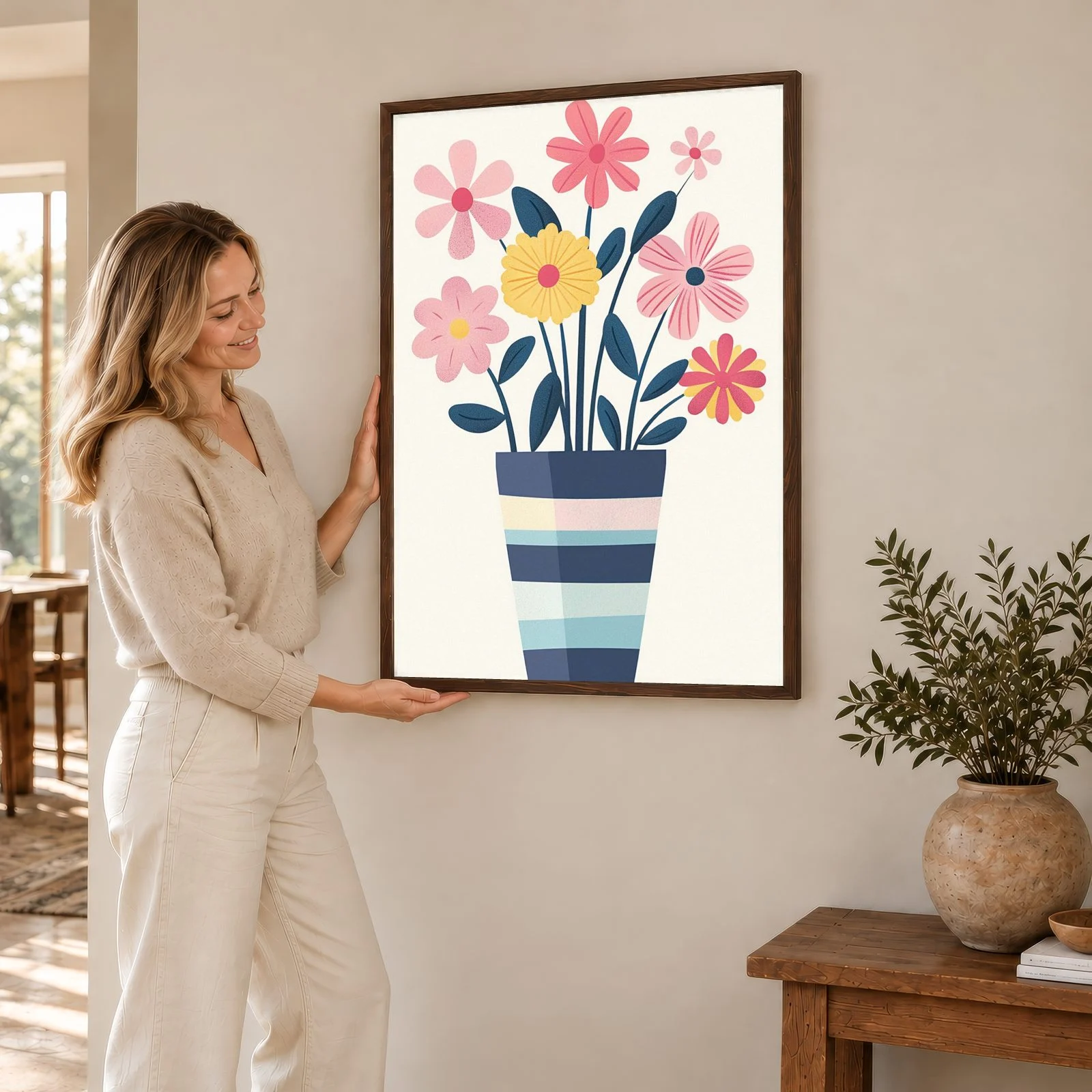 Blume Nr. 0134 – Akustikbild mit Druck, 104 × 73 cm