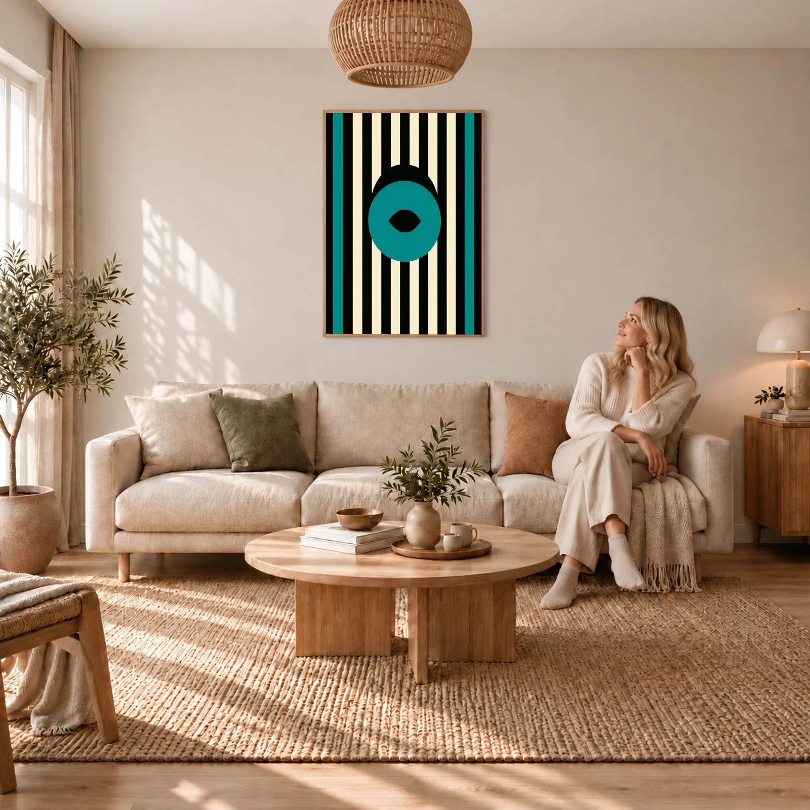 Boho Nr. 251 – Akustikbild mit Druck, 104 × 73 cm