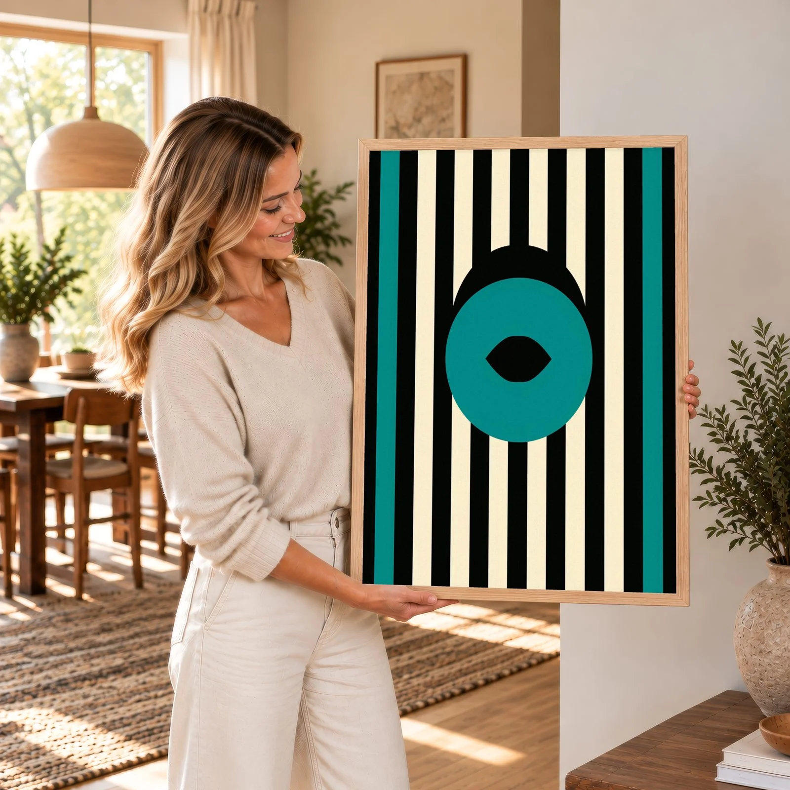 Boho Nr. 251 – Akustikbild mit Druck, 104 × 73 cm