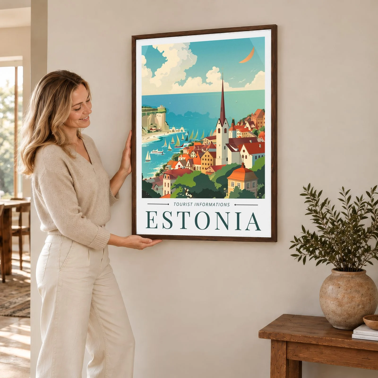 Reisen Nr. 37 – Akustikbild mit Druck, 104 × 73 cm