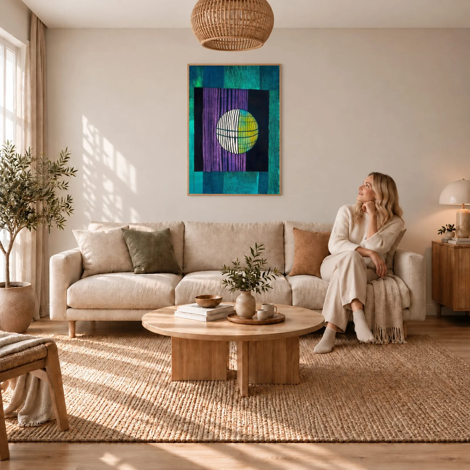 Modern Nr. 34 – Akustikbild mit Druck, 104 × 73 cm