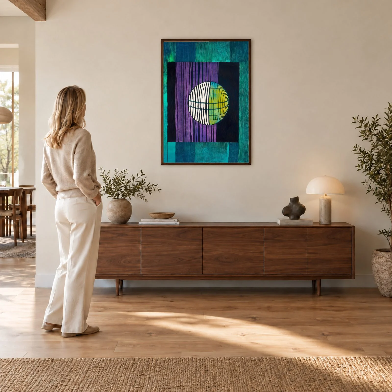 Modern Nr. 34 – Akustikbild mit Druck, 104 × 73 cm
