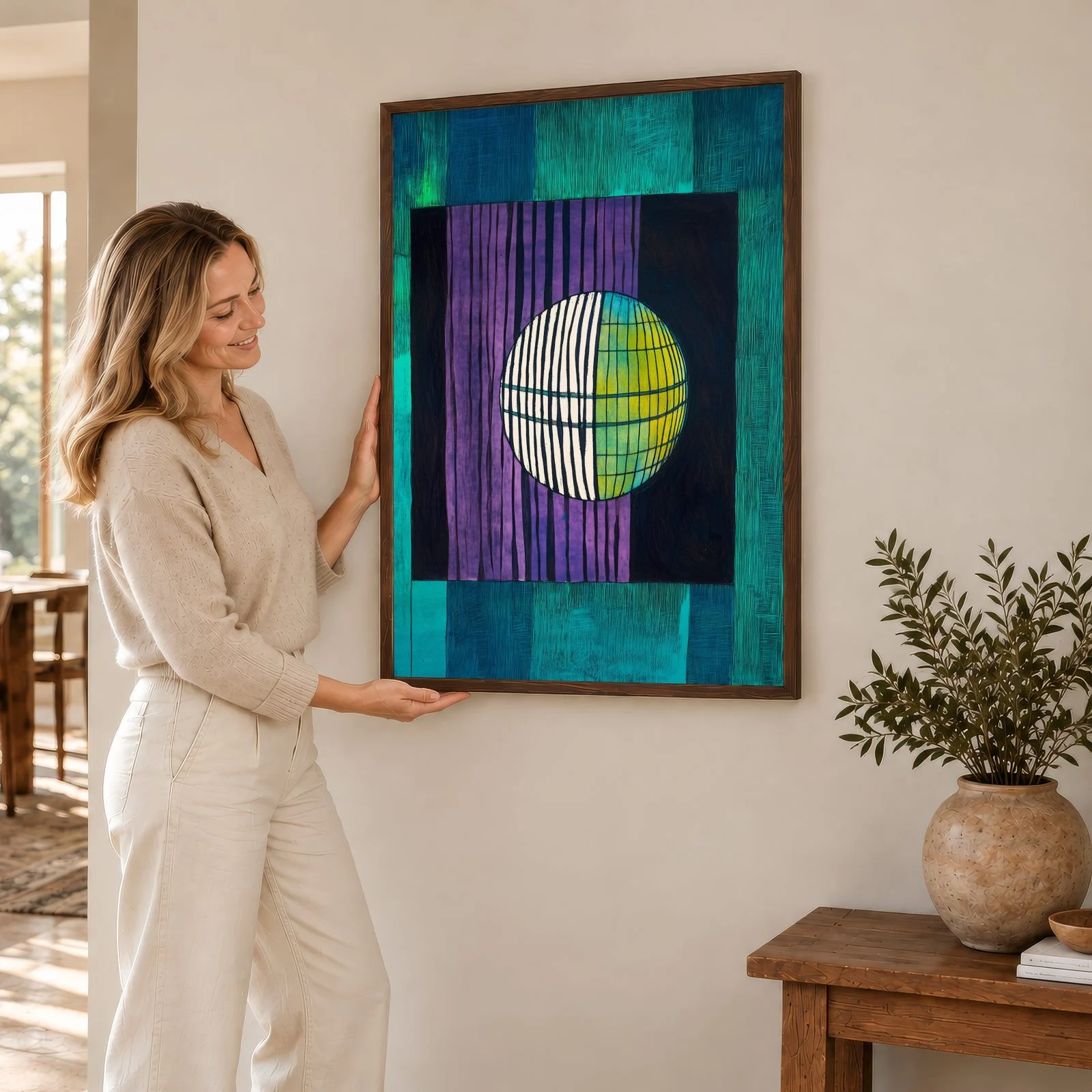 Modern Nr. 34 – Akustikbild mit Druck, 104 × 73 cm