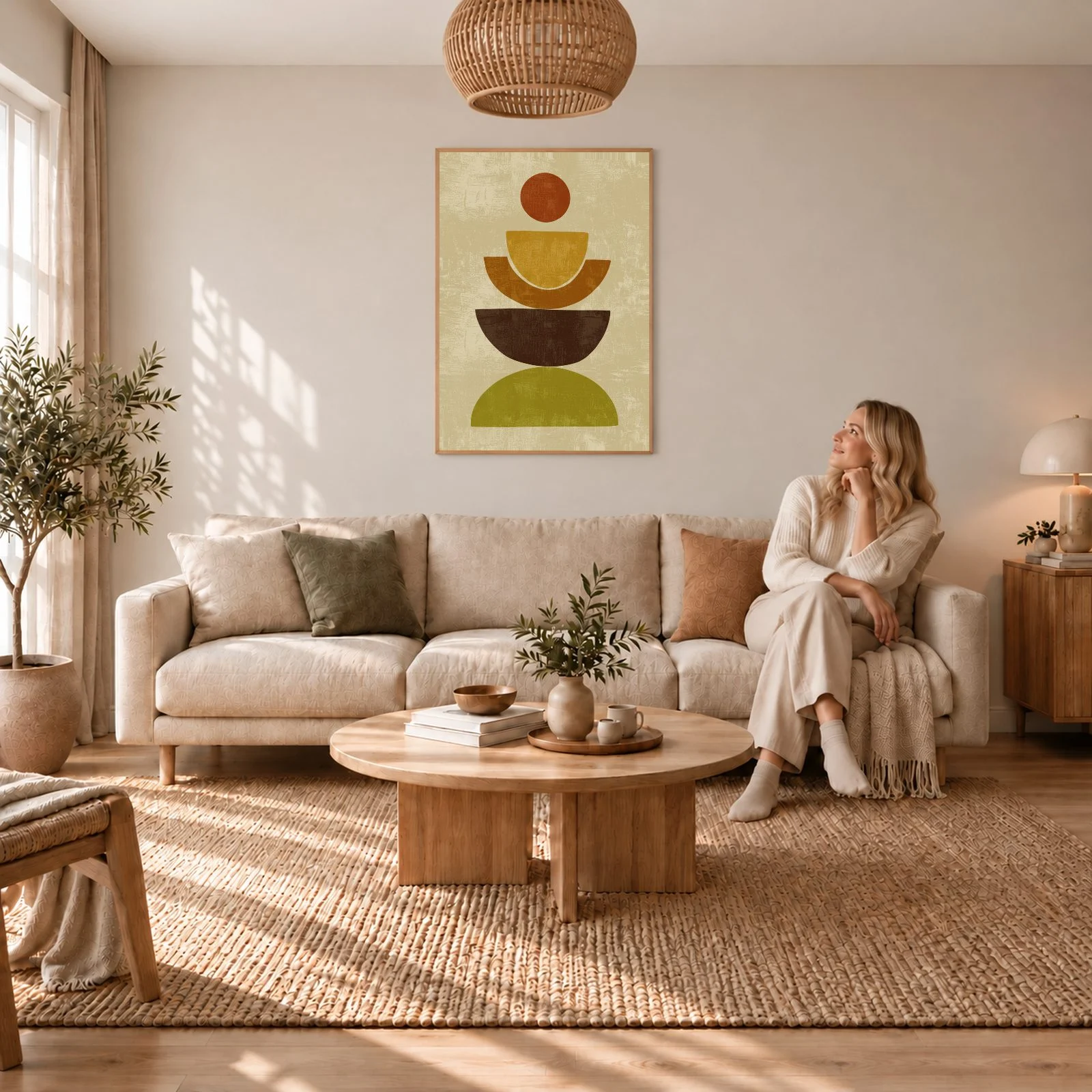 Boho Nr. 647 – Akustikbild mit Druck, 104 × 73 cm