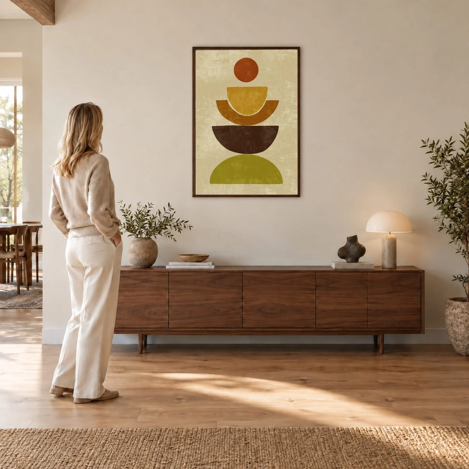 Boho Nr. 647 – Akustikbild mit Druck, 104 × 73 cm