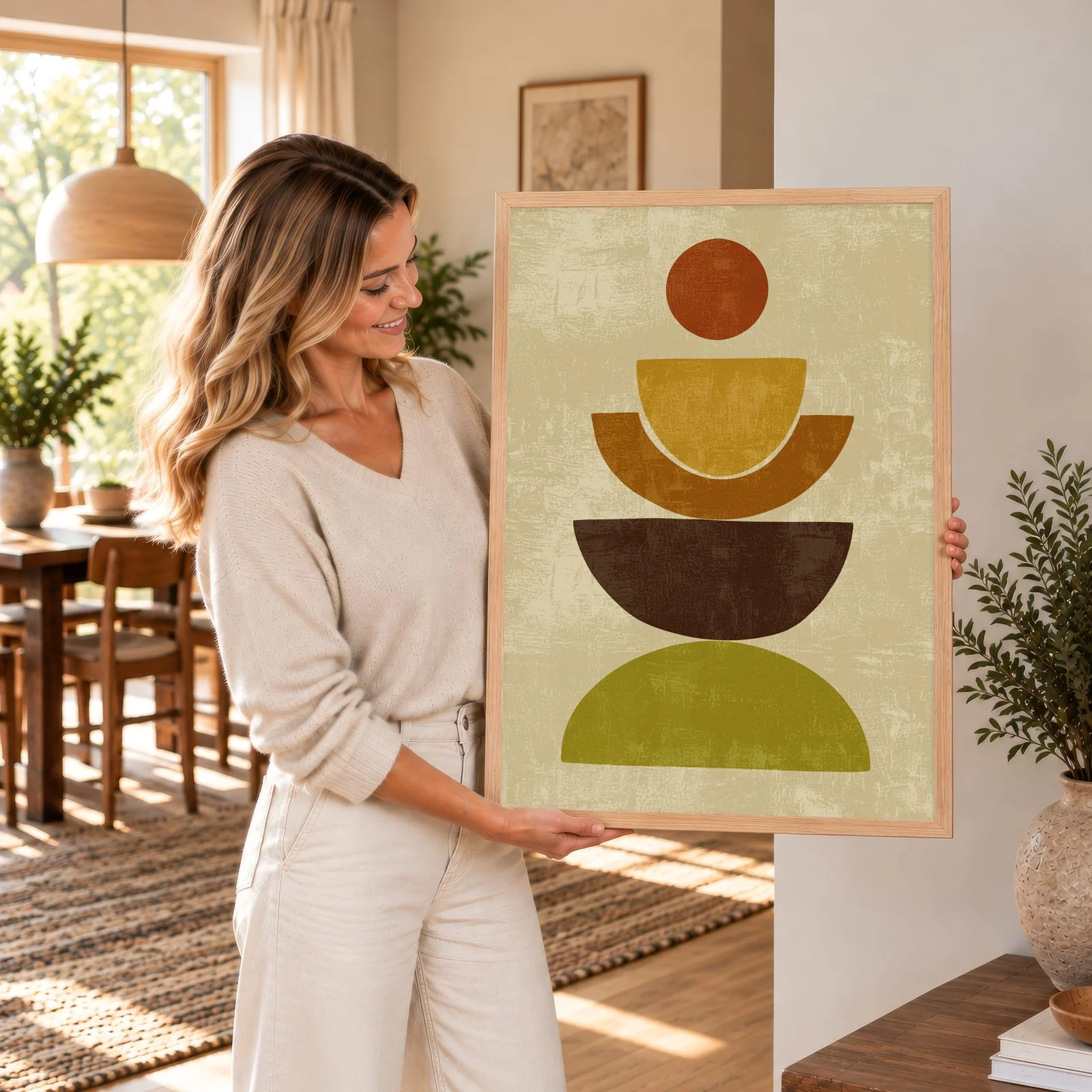 Boho Nr. 647 – Akustikbild mit Druck, 104 × 73 cm