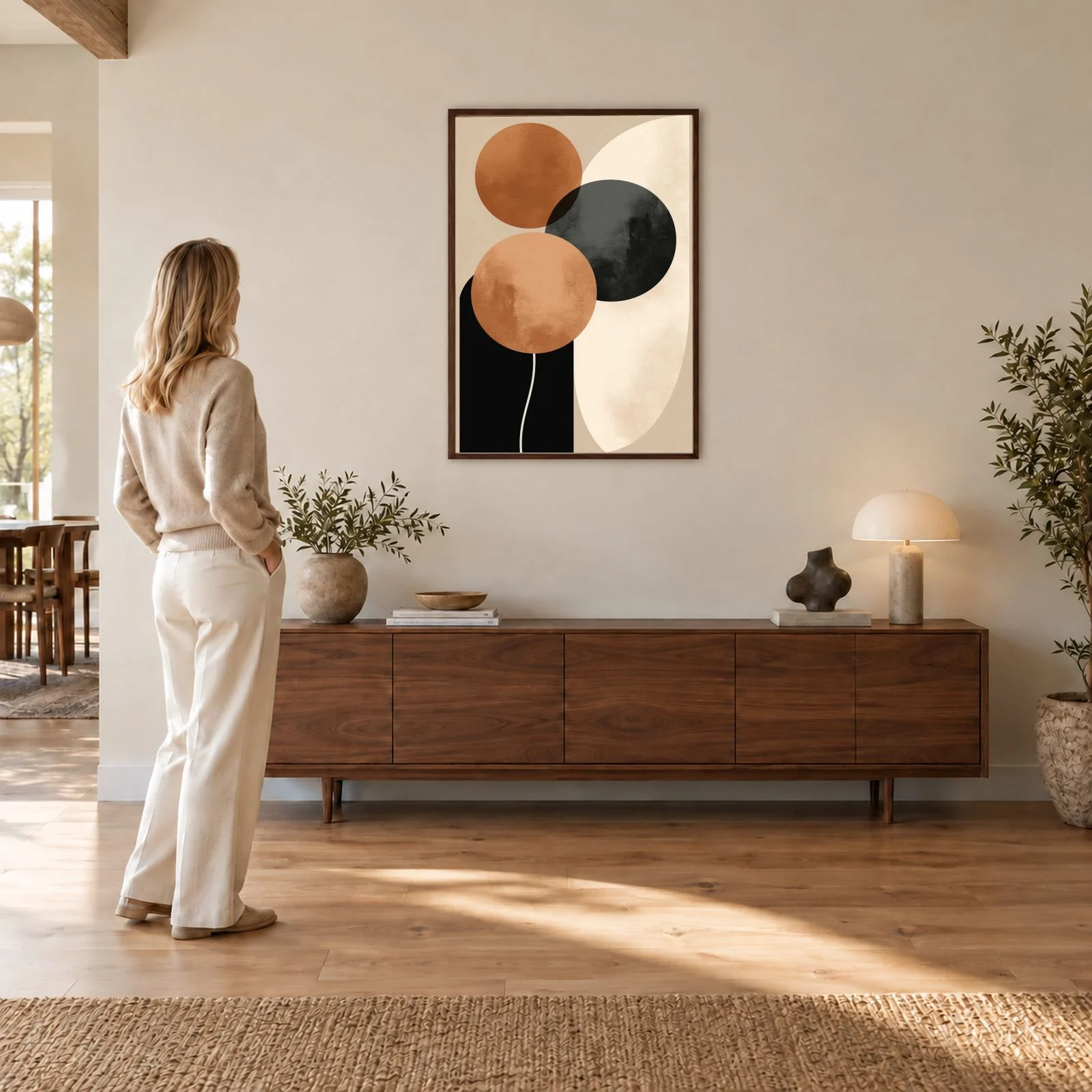 Boho Nr. 199 – Akustikbild mit Druck, 104 × 73 cm