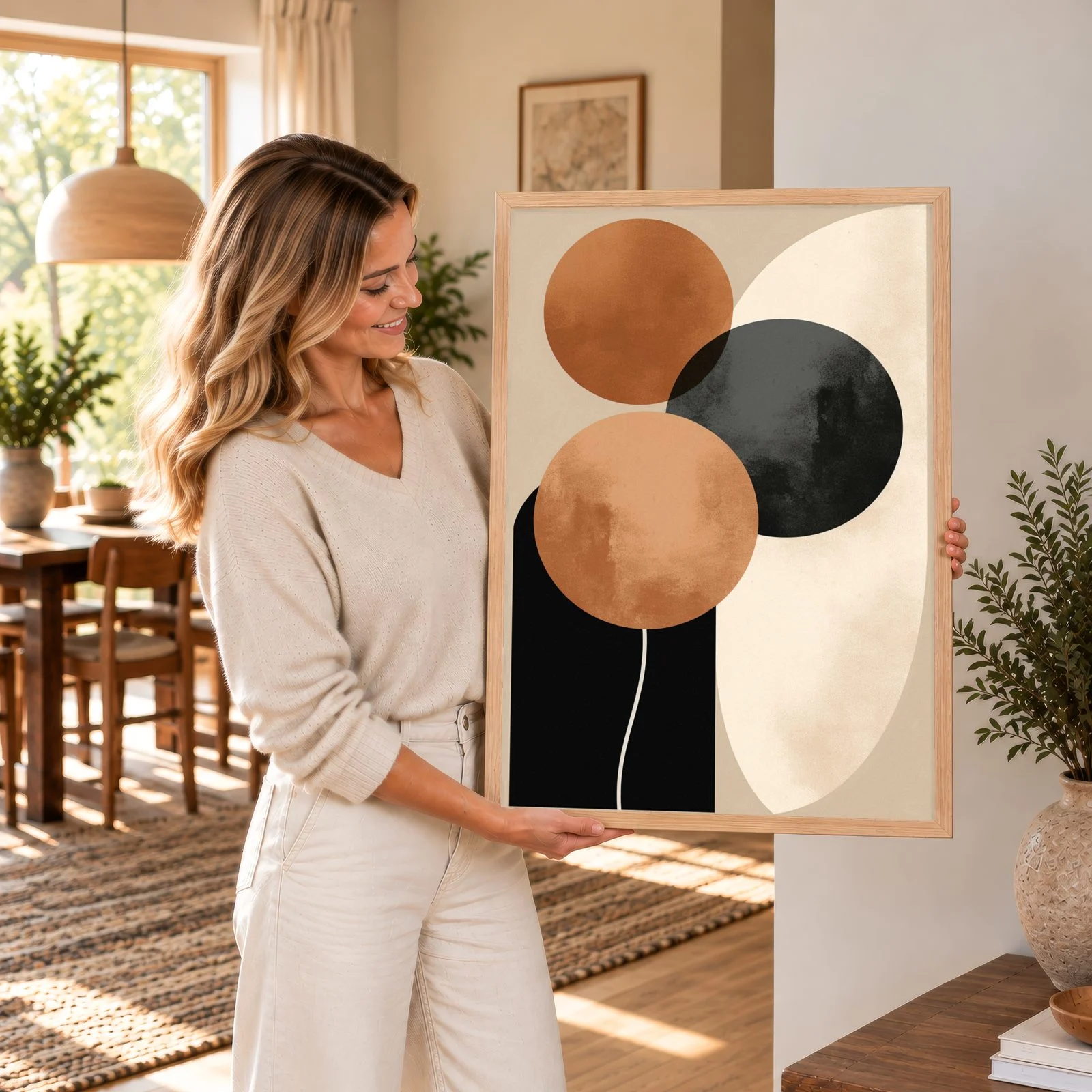 Boho Nr. 199 – Akustikbild mit Druck, 104 × 73 cm