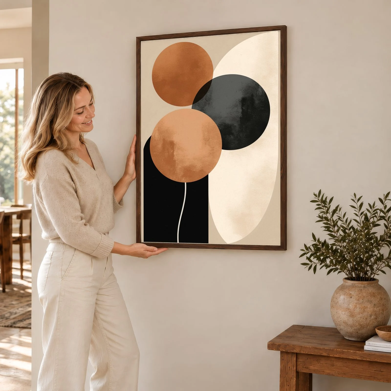 Boho Nr. 199 – Akustikbild mit Druck, 104 × 73 cm