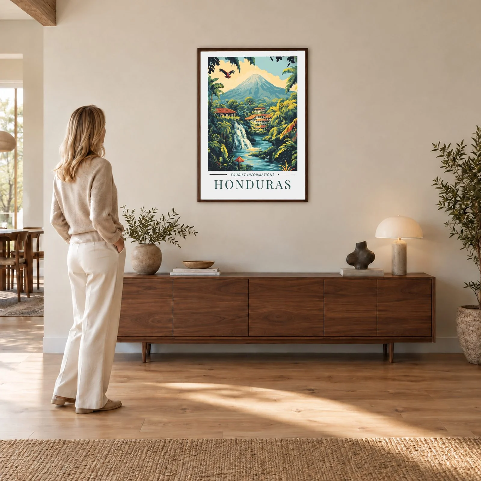 Reisen Nr. 113 – Akustikbild mit Druck, 104 × 73 cm