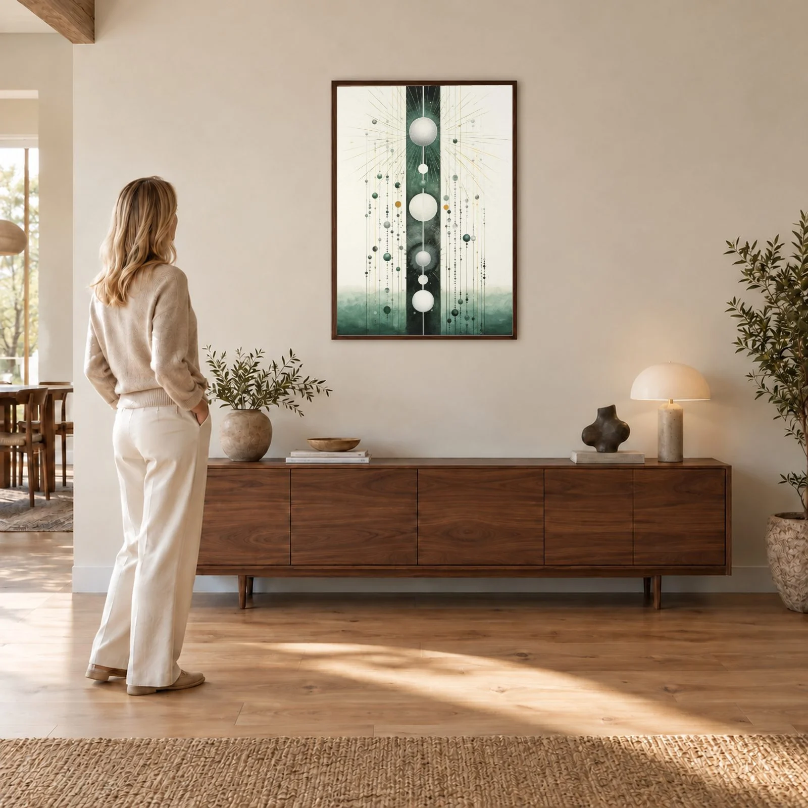 Boho Nr. 103 – Akustikbild mit Druck, 104 × 73 cm
