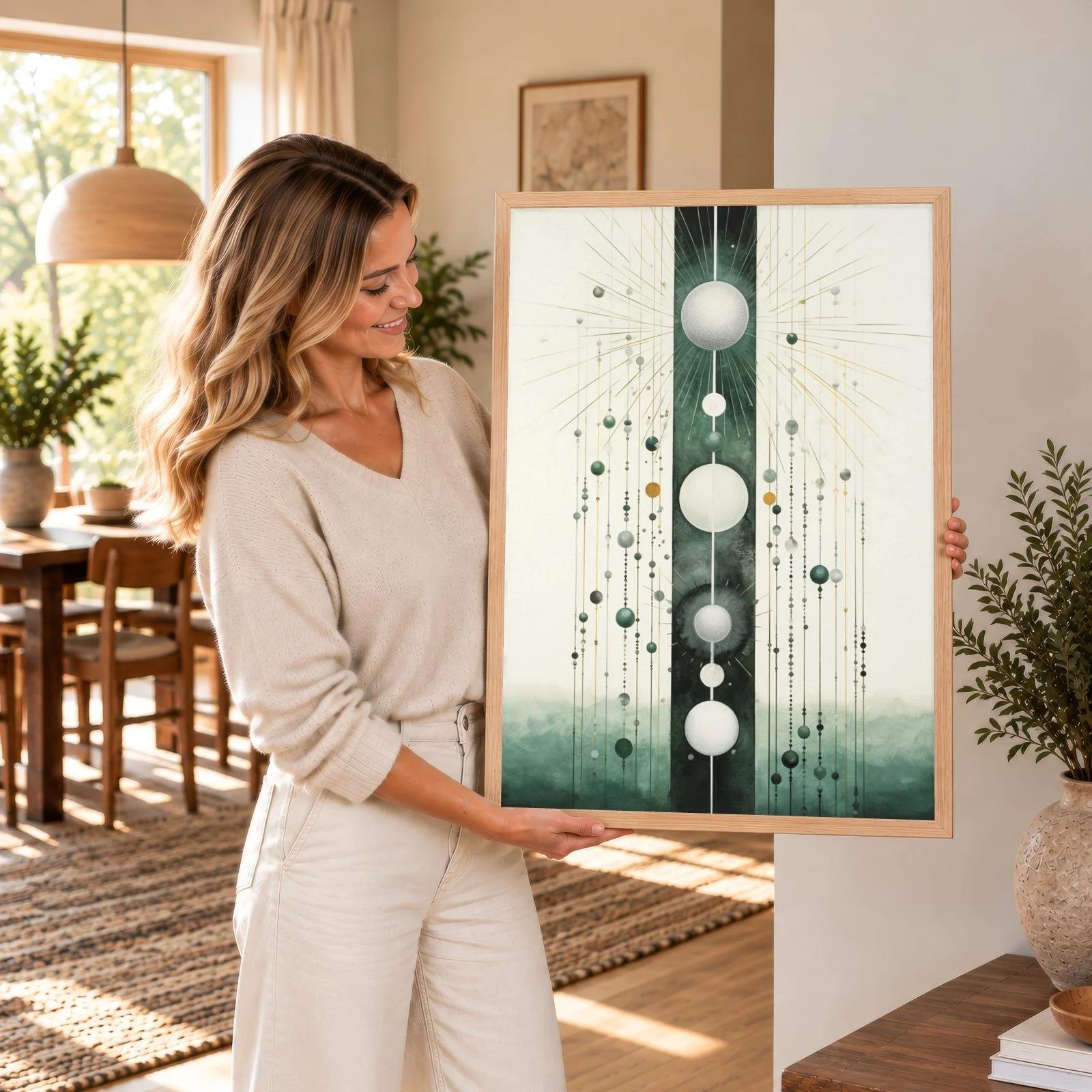 Boho Nr. 103 – Akustikbild mit Druck, 104 × 73 cm