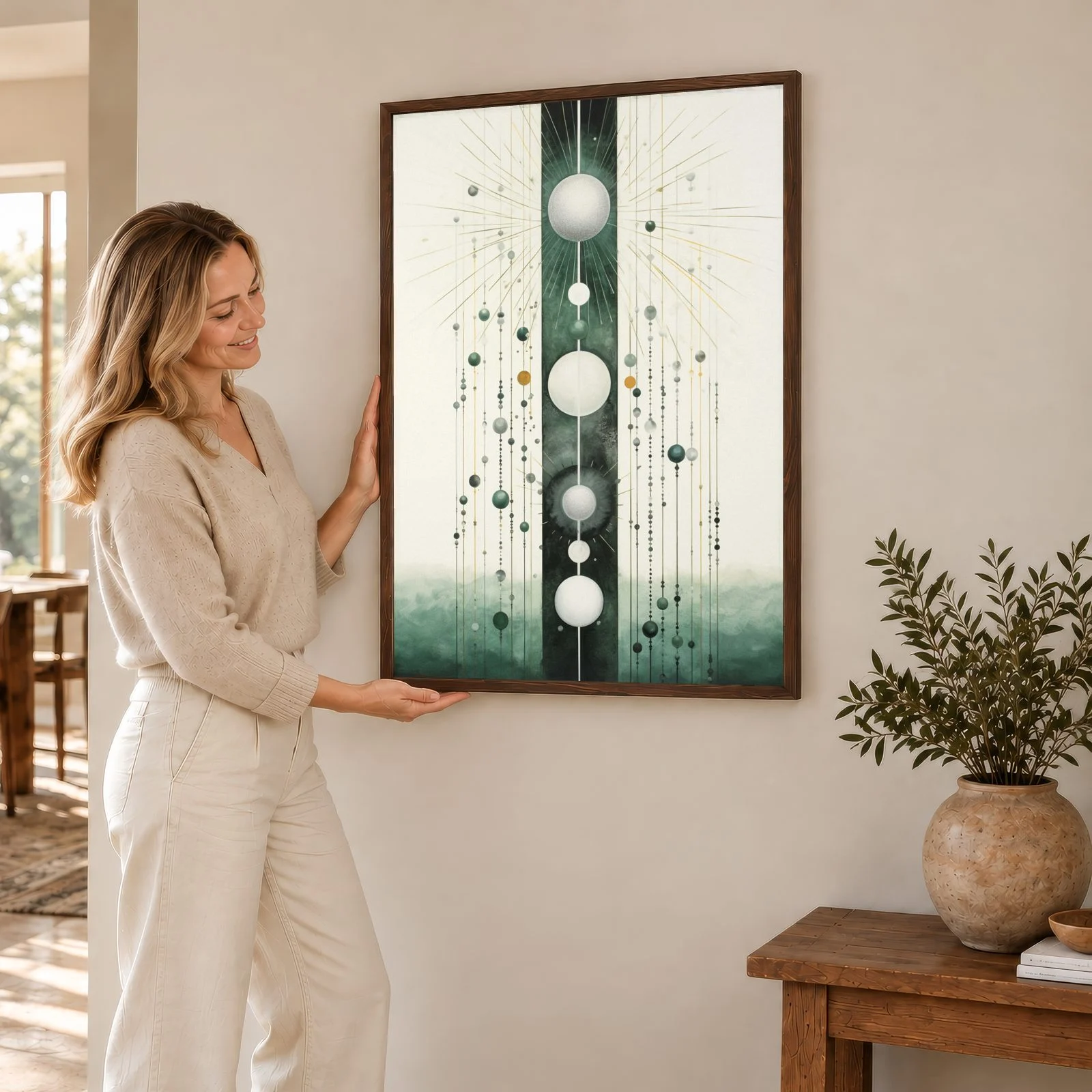 Boho Nr. 103 – Akustikbild mit Druck, 104 × 73 cm