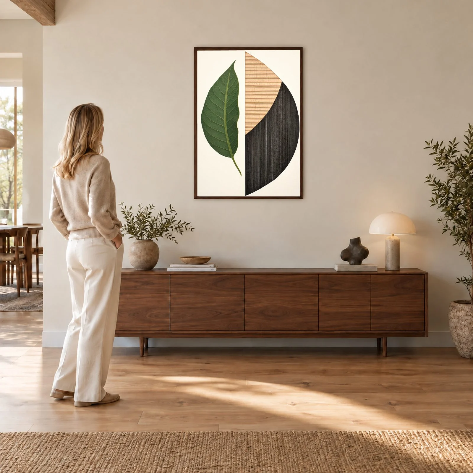 Boho Nr. 24 – Akustikbild mit Druck, 104 × 73 cm
