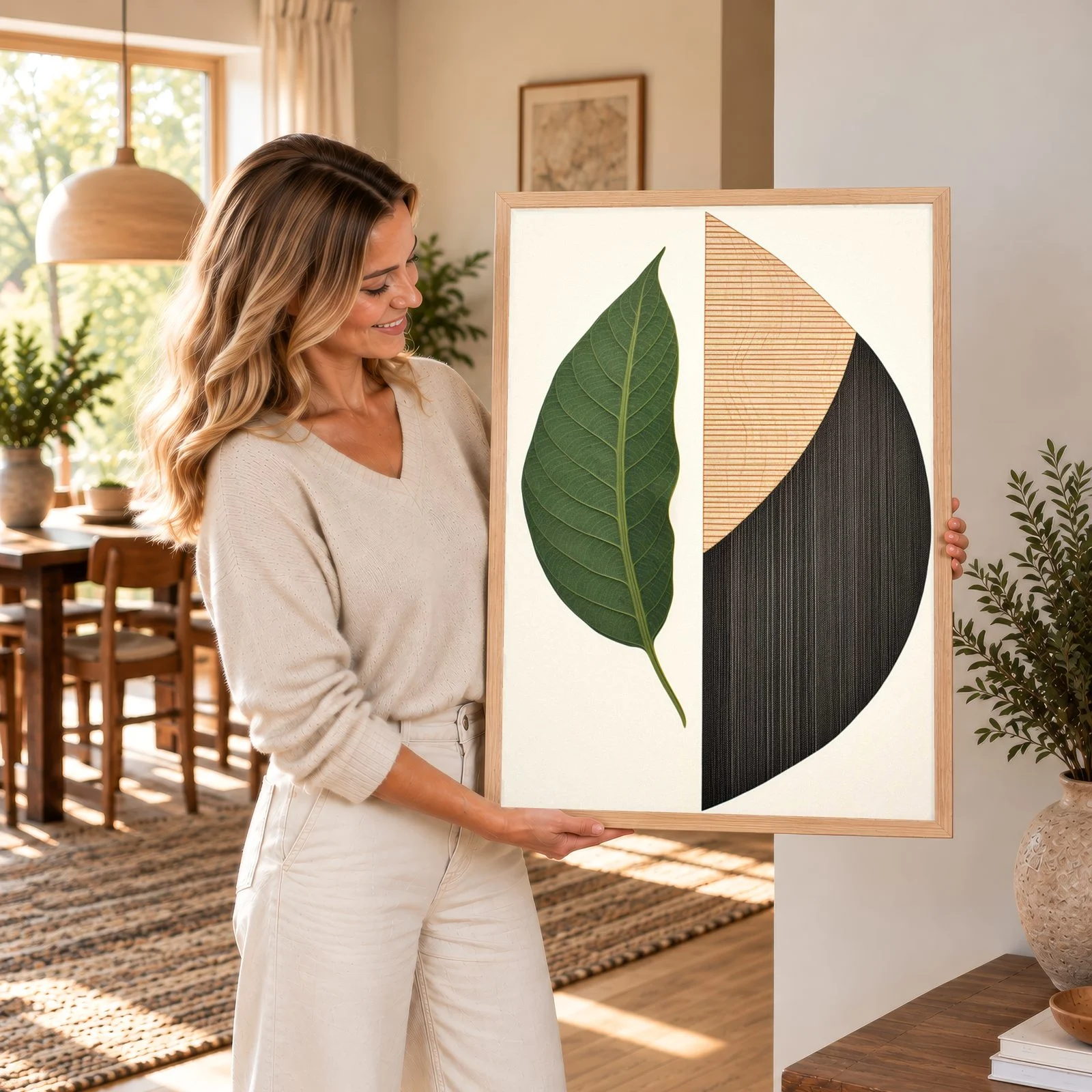 Boho Nr. 24 – Akustikbild mit Druck, 104 × 73 cm