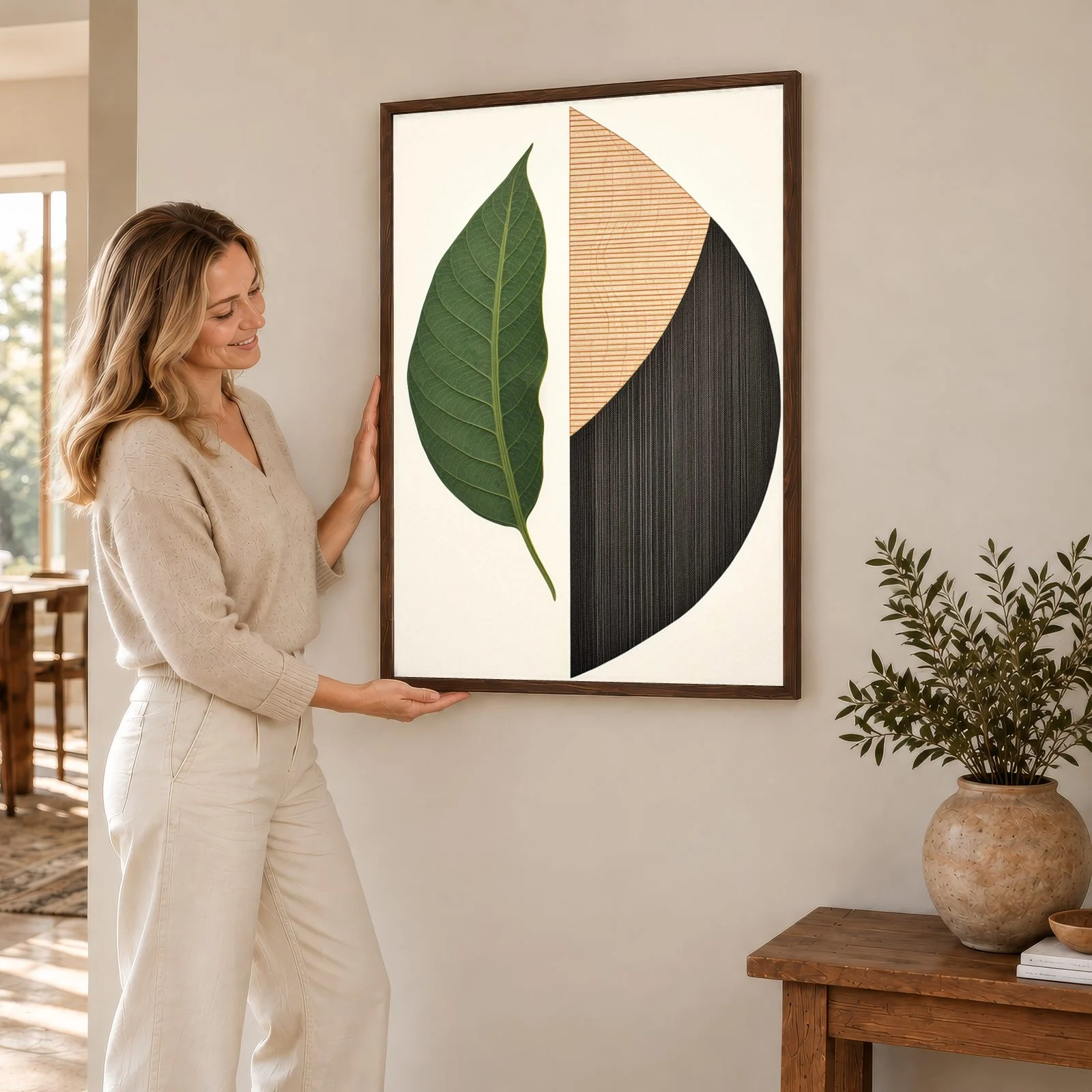 Boho Nr. 24 – Akustikbild mit Druck, 104 × 73 cm