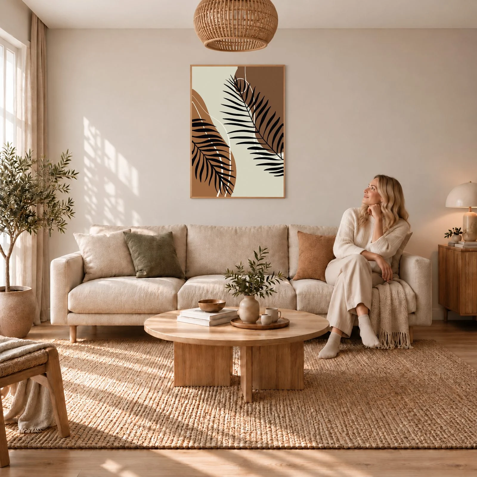 Boho Nr. 601 – Akustikbild mit Druck, 104 × 73 cm