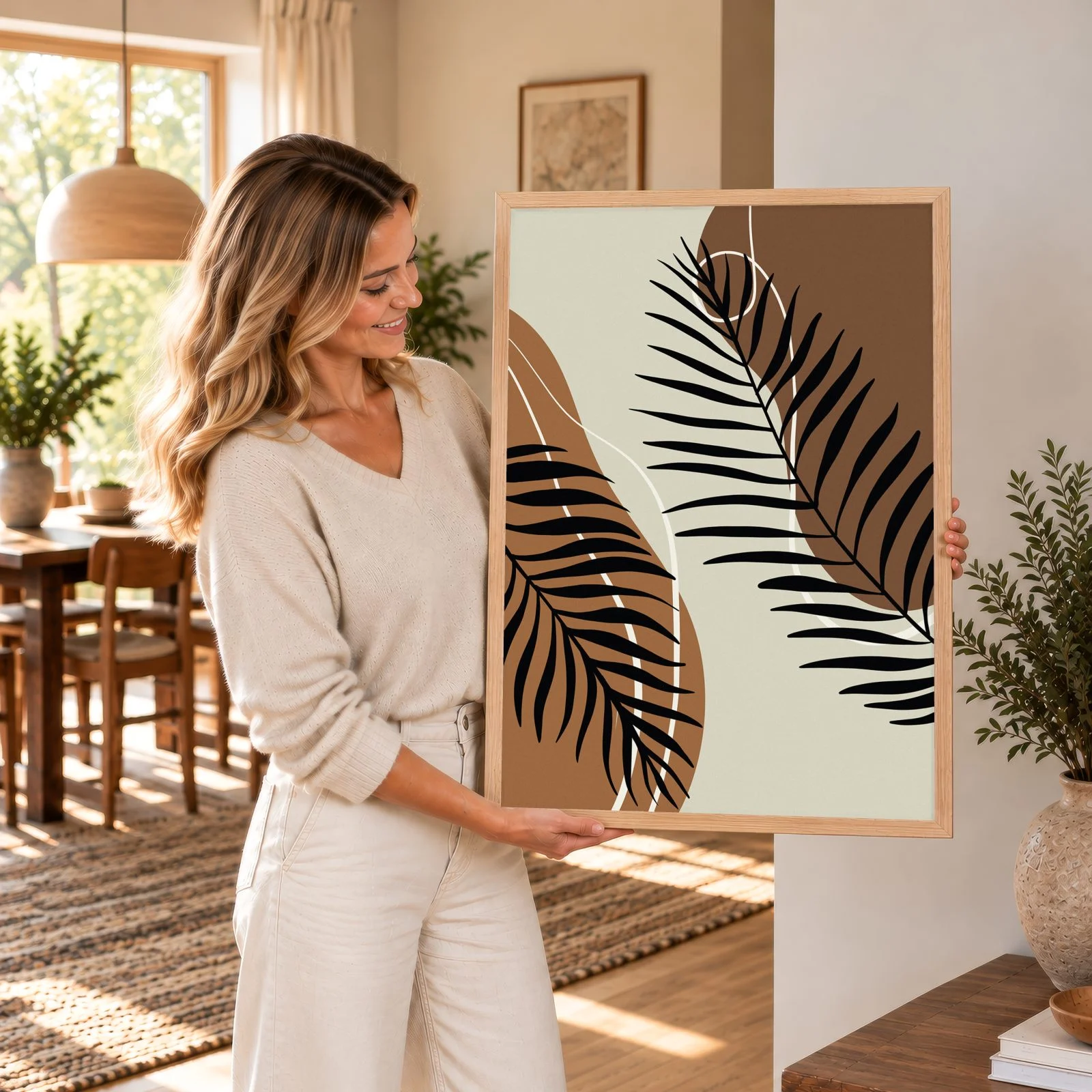 Boho Nr. 601 – Akustikbild mit Druck, 104 × 73 cm
